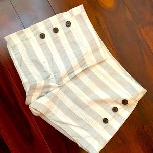 Light gray and white striped shorts